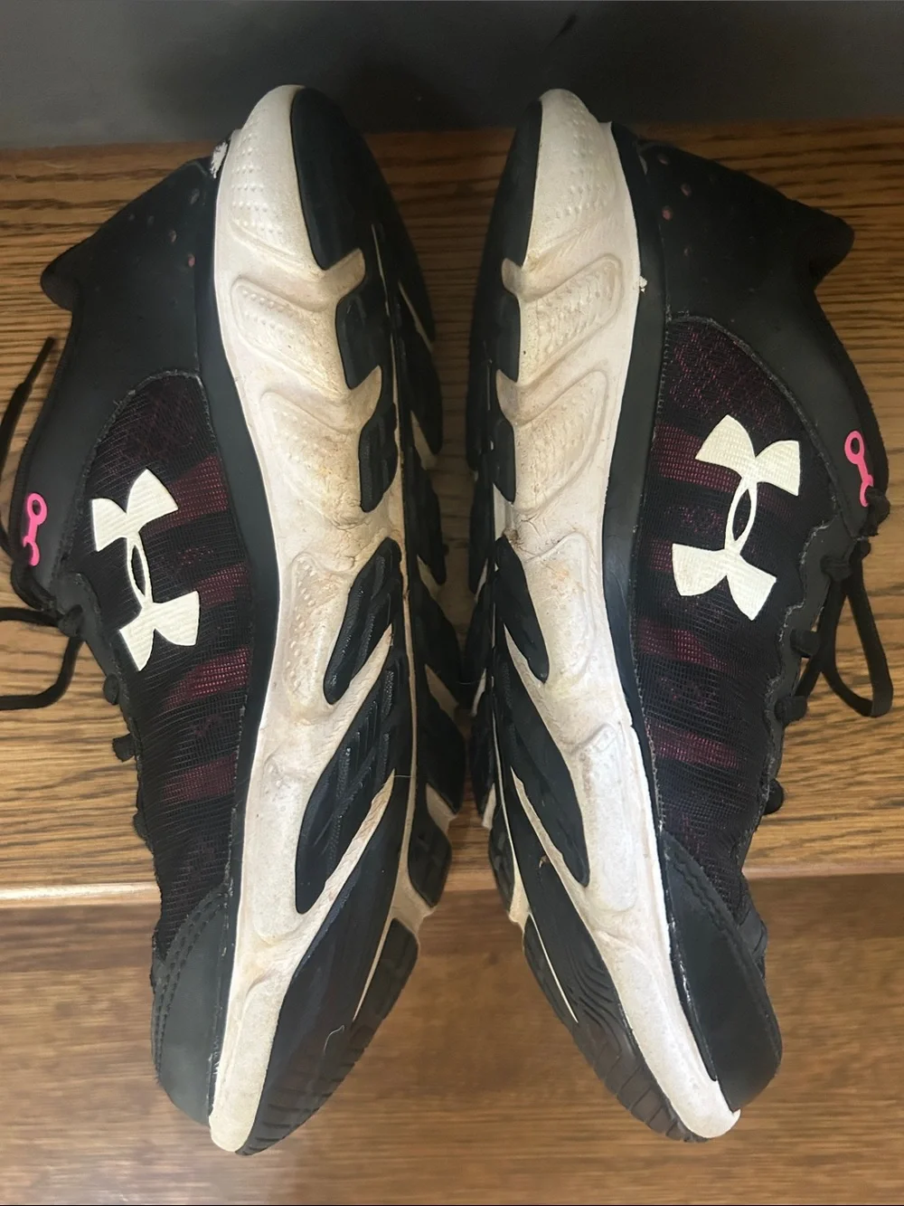 Under Armour Black and Pink Women's Athletic Running Shoes